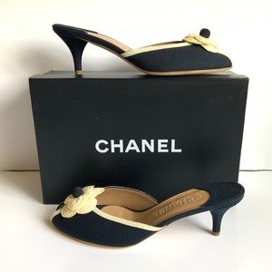CHANEL BLACK MULES